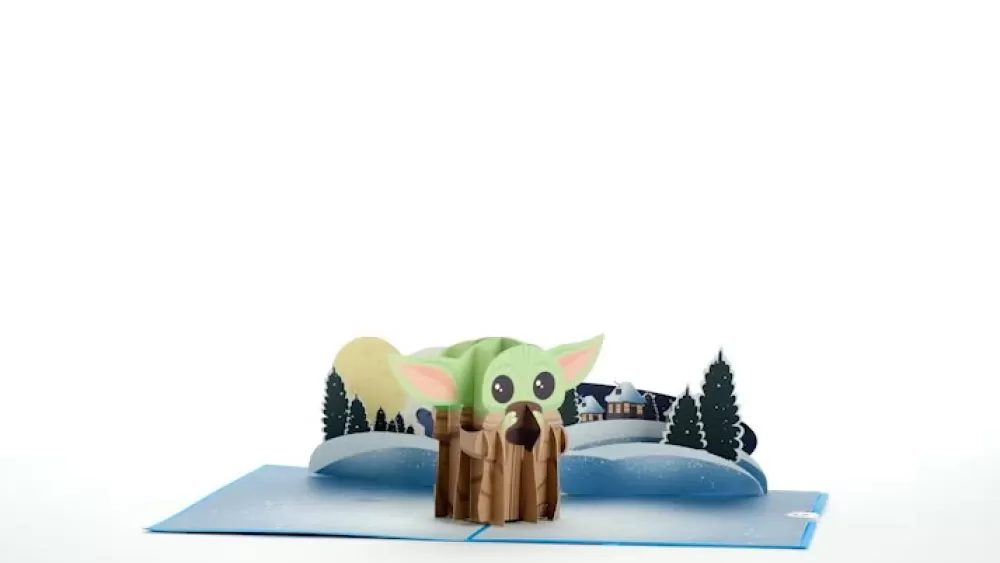 Lovepop Greeting Cards | New Year 1/1 | Star Wars™ The Mandalorian™ The Child: Warm Holiday Wishes Pop-Up Card