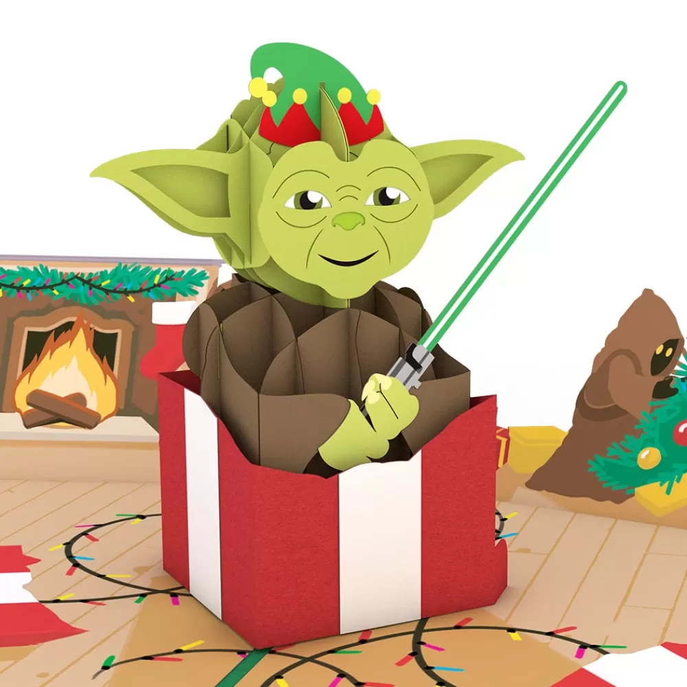 Lovepop Greeting Cards | Christmas 12/25 | Star Wars™ Yoda™ Present Pop-Up Card