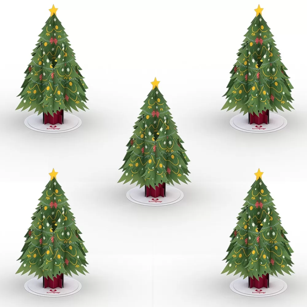 Lovepop Pop-Up Stickers | Christmas 12/25 | Stickerpop™: Festive Christmas Tree (5-Pack)