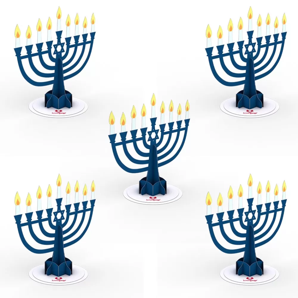 Lovepop Pop-Up Stickers | Hanukkah 12/14 | Stickerpop™: Hanukkah Menorah (5-Pack)