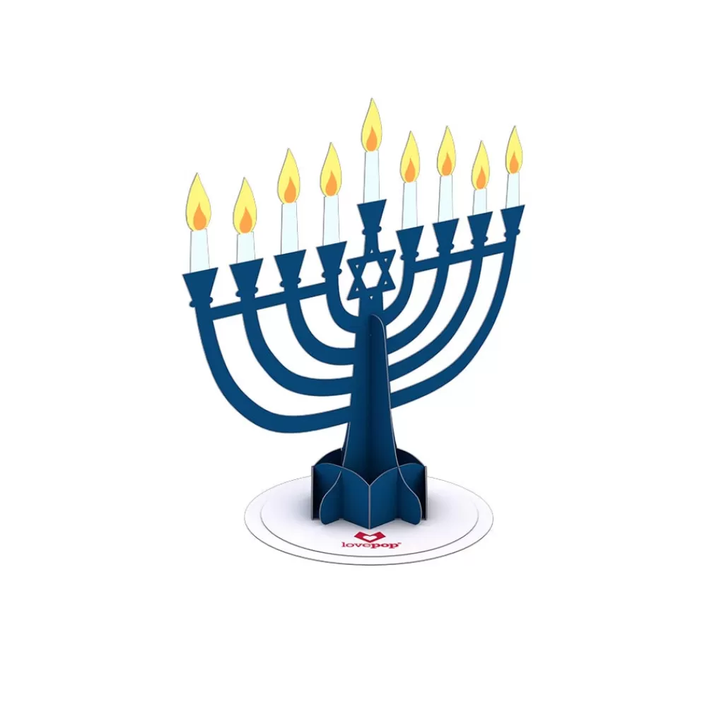 Lovepop Pop-Up Stickers | Hanukkah 12/14 | Stickerpop™: Hanukkah Menorah (1-Pack)