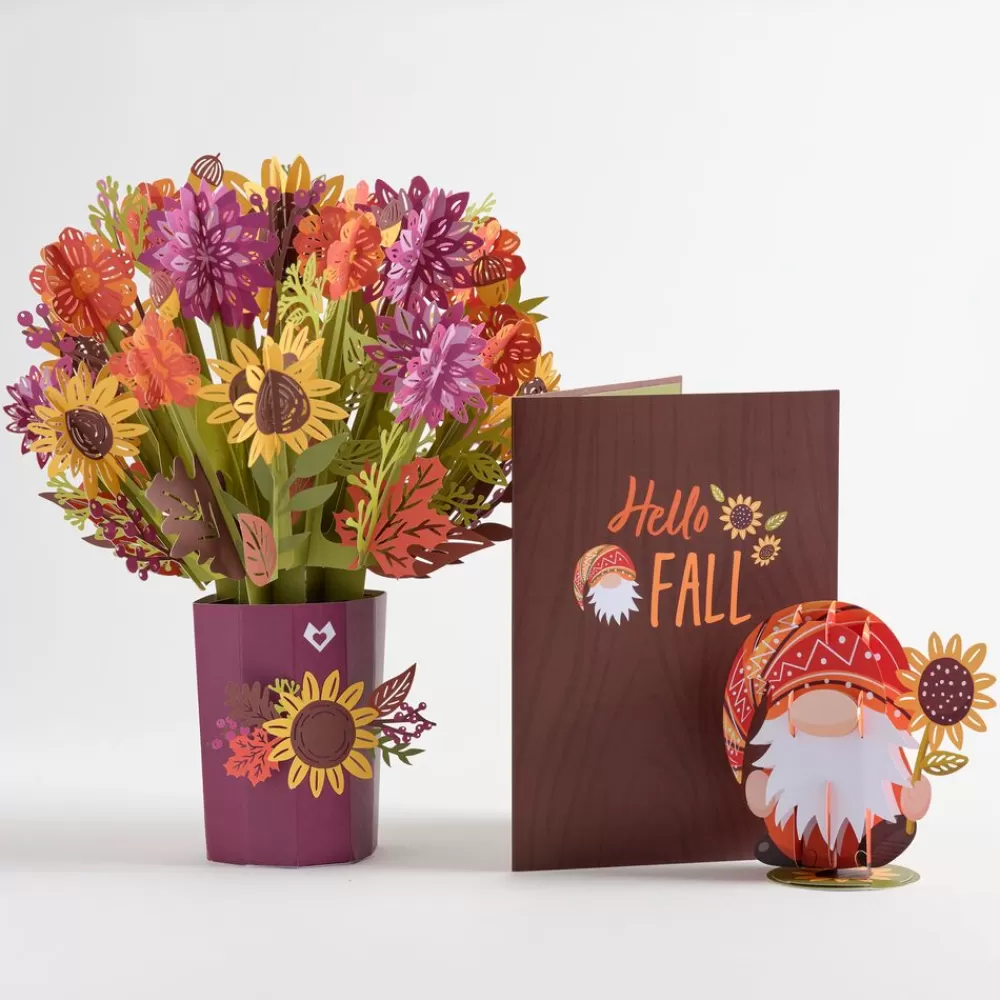 Lovepop Pop-Up Bouquets | Card & Gift Bundles | Sunflower & Fall Gnome Bundle