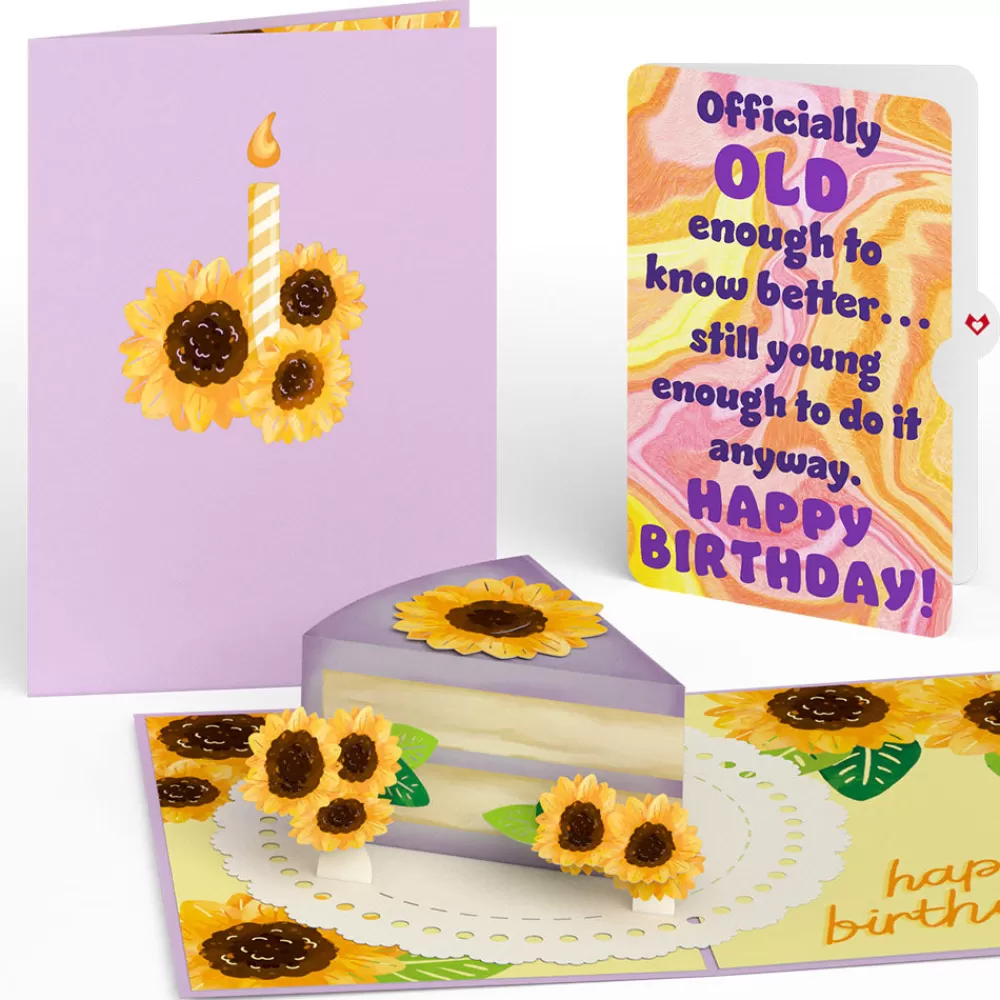 Lovepop Birthday | Sunflower Birthday Cake Slice Pop-Up Card and Sentiment Set