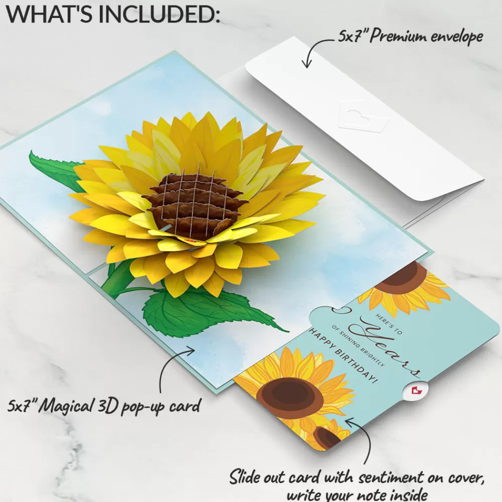 Lovepop Birthday | Sunflower 60th Birthday Pop-Up Card and Sentiment Set