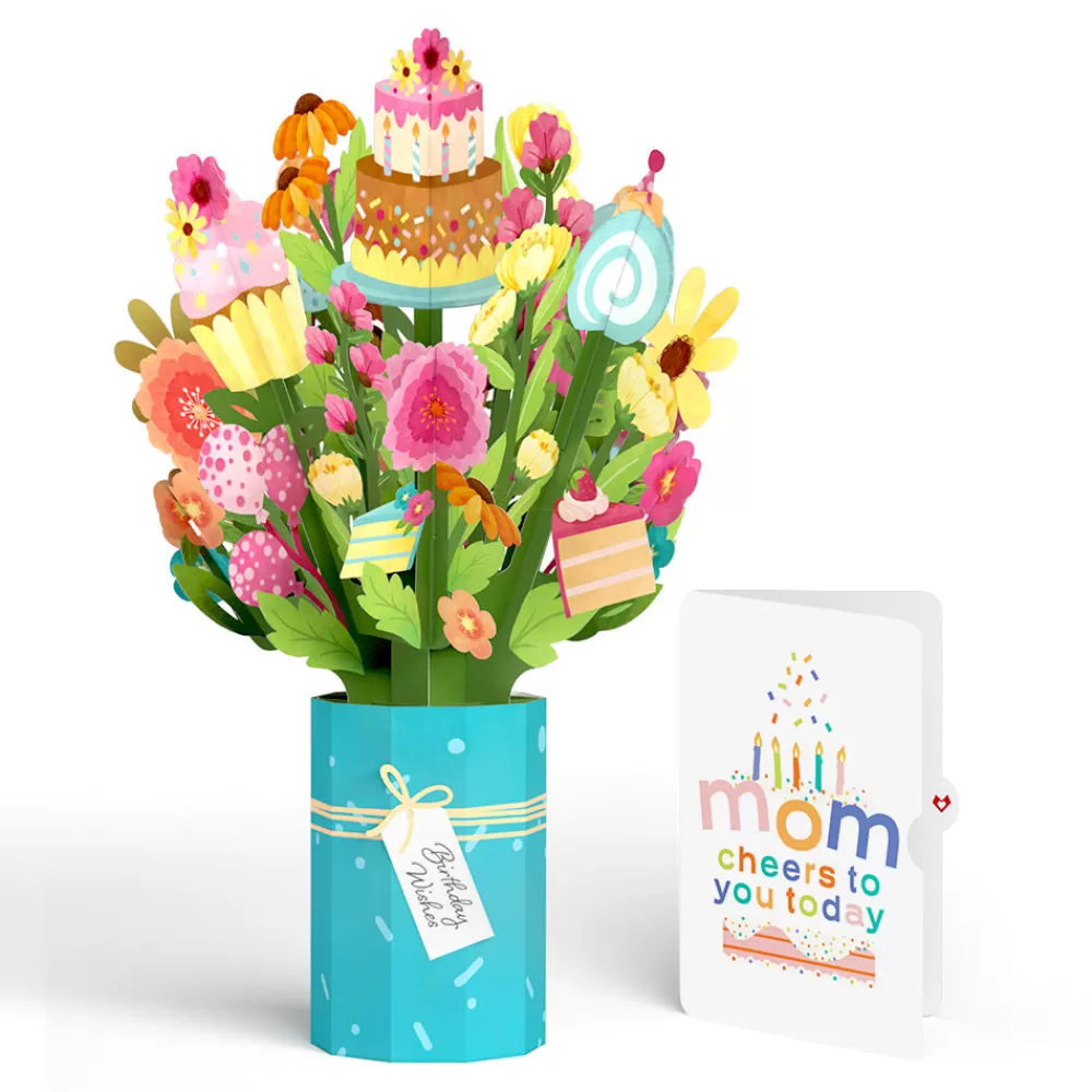 Lovepop Pop-Up Bouquets | Birthday | Sweet Birthday Wishes Bouquet and Sentiment Set for Mom