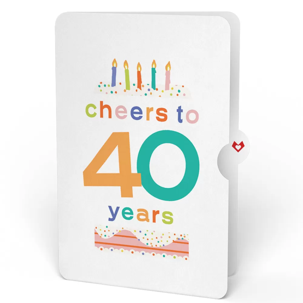Lovepop Pop-Up Bouquets | Sweet 40th Birthday Wishes Bouquet and Confetti Cake Sentiment Set