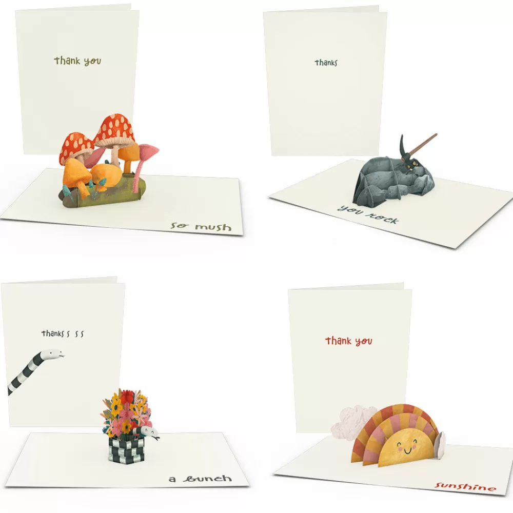 Lovepop Notecards | Thank You | Thank You Whimsical Notecards (Assorted 4-Pack)