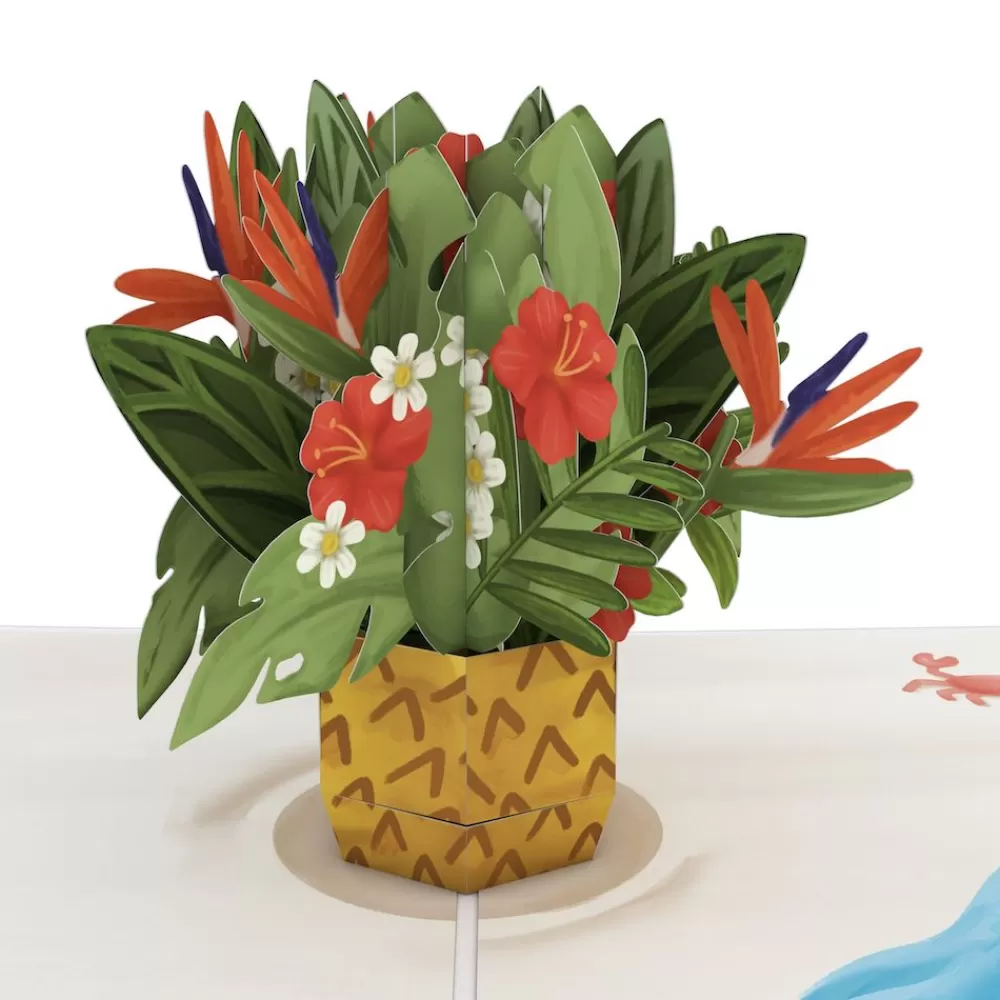 Lovepop Greeting Cards | Just Because | Tropical Flower Basket Pop-Up Card