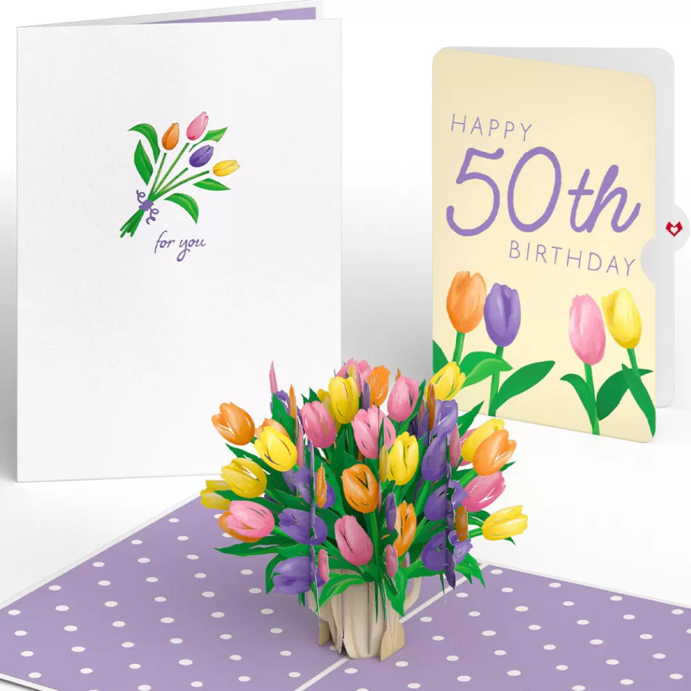 Lovepop Birthday | Tulips 50th Birthday Pop-Up Card and Sentiment Set