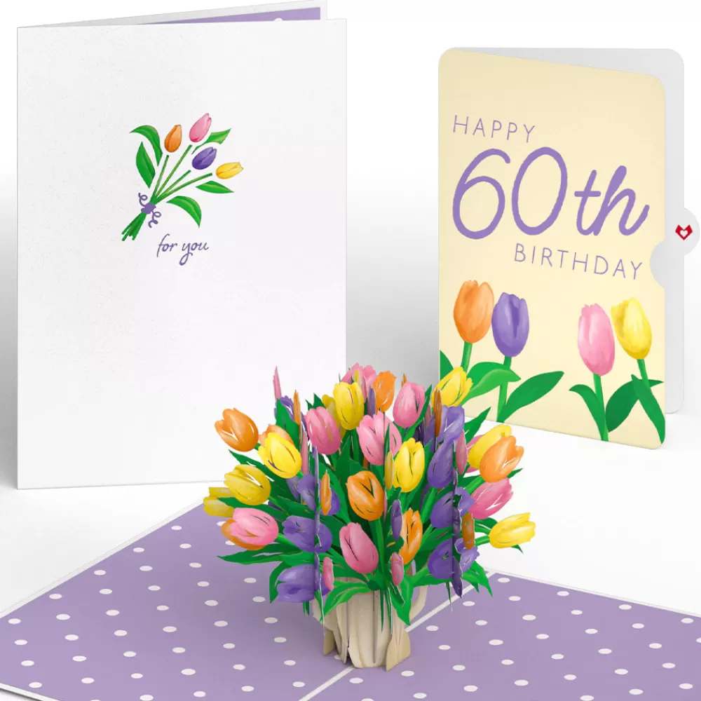 Lovepop Birthday | Tulips 60th Birthday Pop-Up Card and Sentiment Set