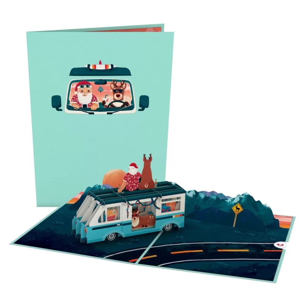 Lovepop Greeting Cards | Christmas 12/25 | Wandering Santa Pop-Up Card