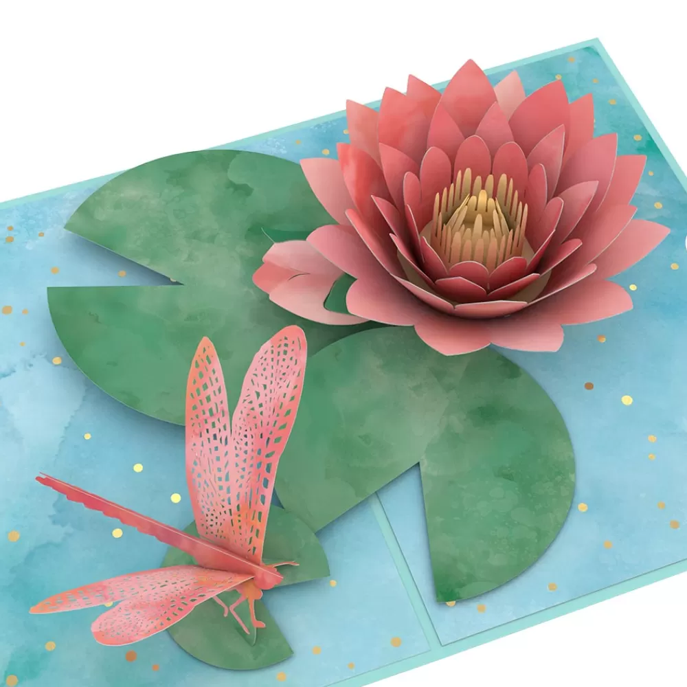 Lovepop Get Well | Mother'S Day 5/11 | Water Lily Dragonfly Pop-Up Card