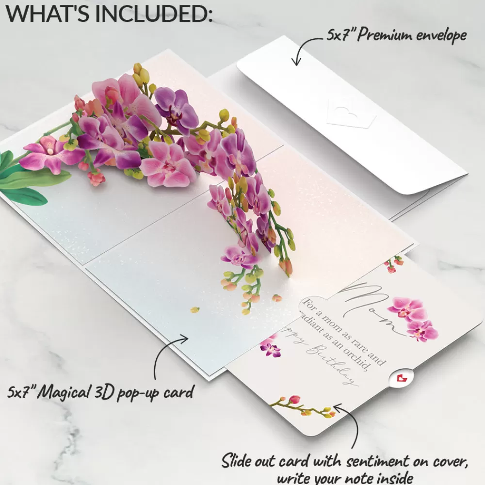 Lovepop Birthday | Mom | Watercolor Orchid Birthday Pop-Up Card and Sentiment Set for Mom