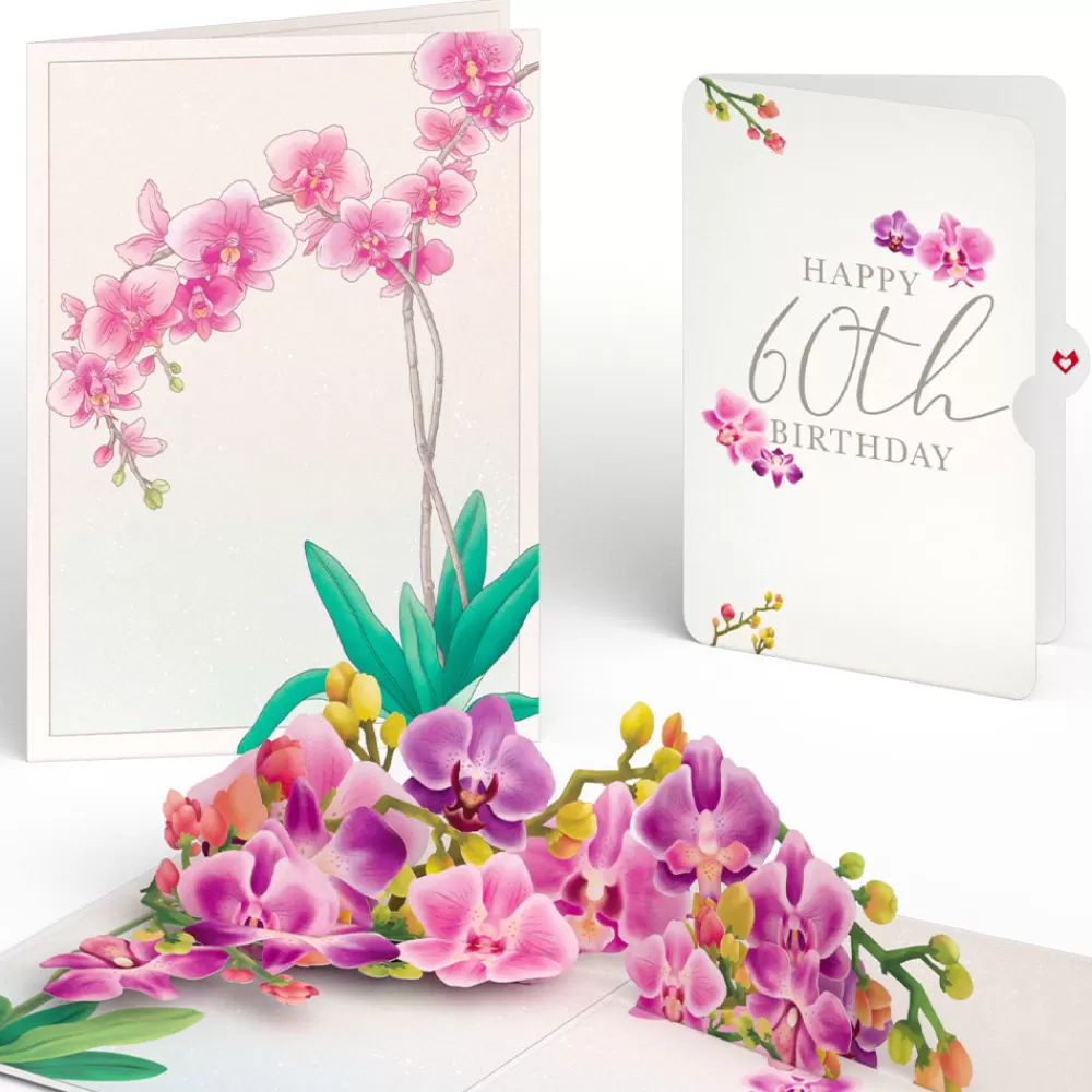 Lovepop Birthday | Watercolor Orchid 60th Birthday Pop-Up Card and Sentiment Set