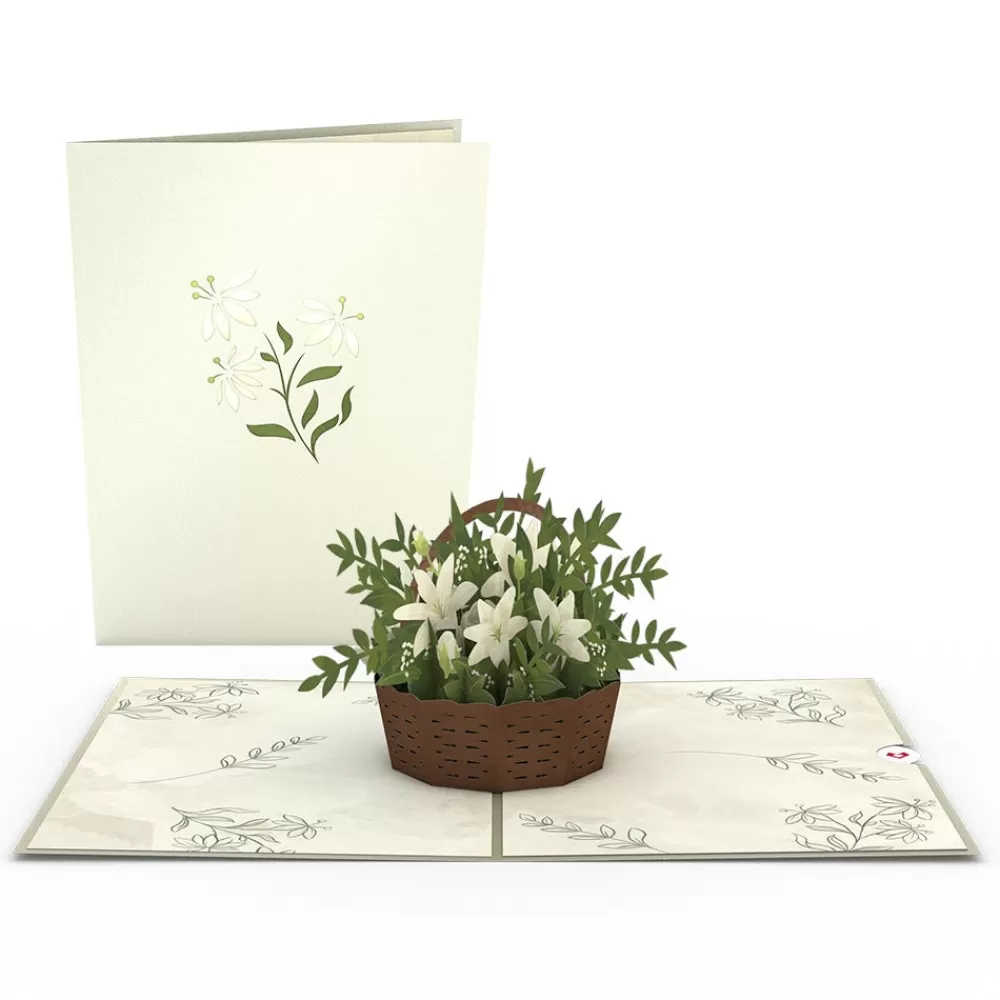 Lovepop Greeting Cards | Get Well | White Flower Basket Pop-Up Card