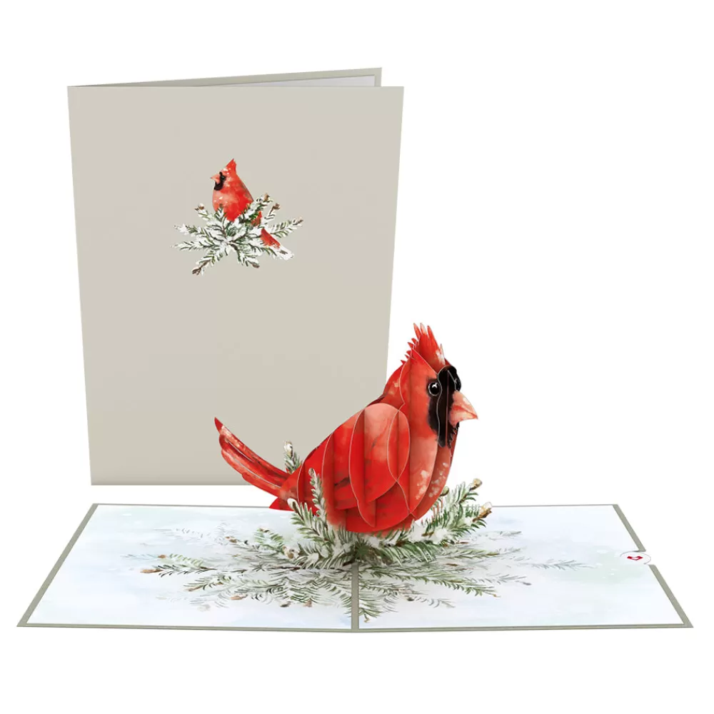 Lovepop Greeting Cards | Just Because | Winter Cardinal Pop-Up Card