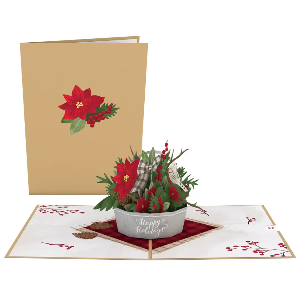 Lovepop Greeting Cards | Christmas 12/25 | Winter Flower Basket Pop-Up Card