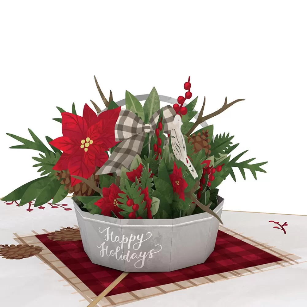 Lovepop Greeting Cards | Christmas 12/25 | Winter Flower Basket Pop-Up Card