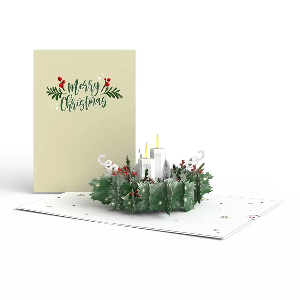 Lovepop Greeting Cards | Christmas 12/25 | Winter Greens Christmas Candle Pop-Up Card