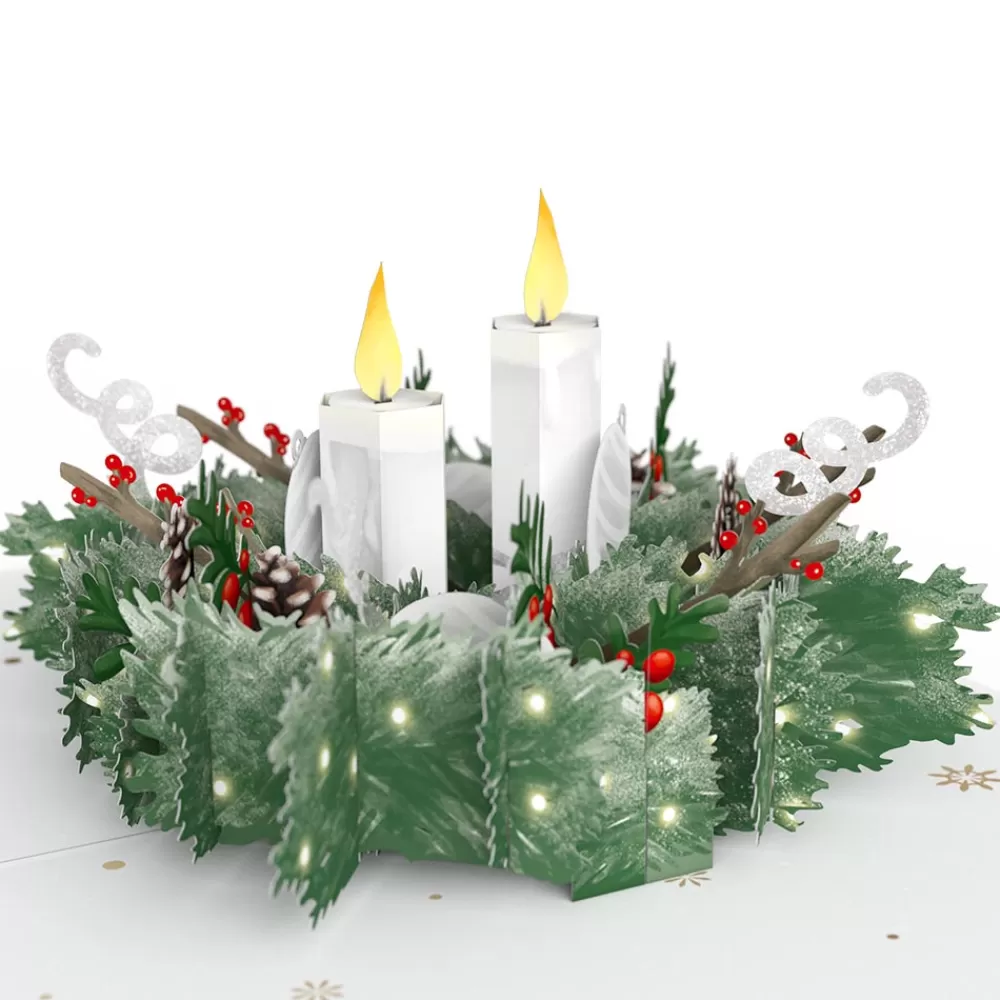 Lovepop Greeting Cards | Christmas 12/25 | Winter Greens Christmas Candle Pop-Up Card