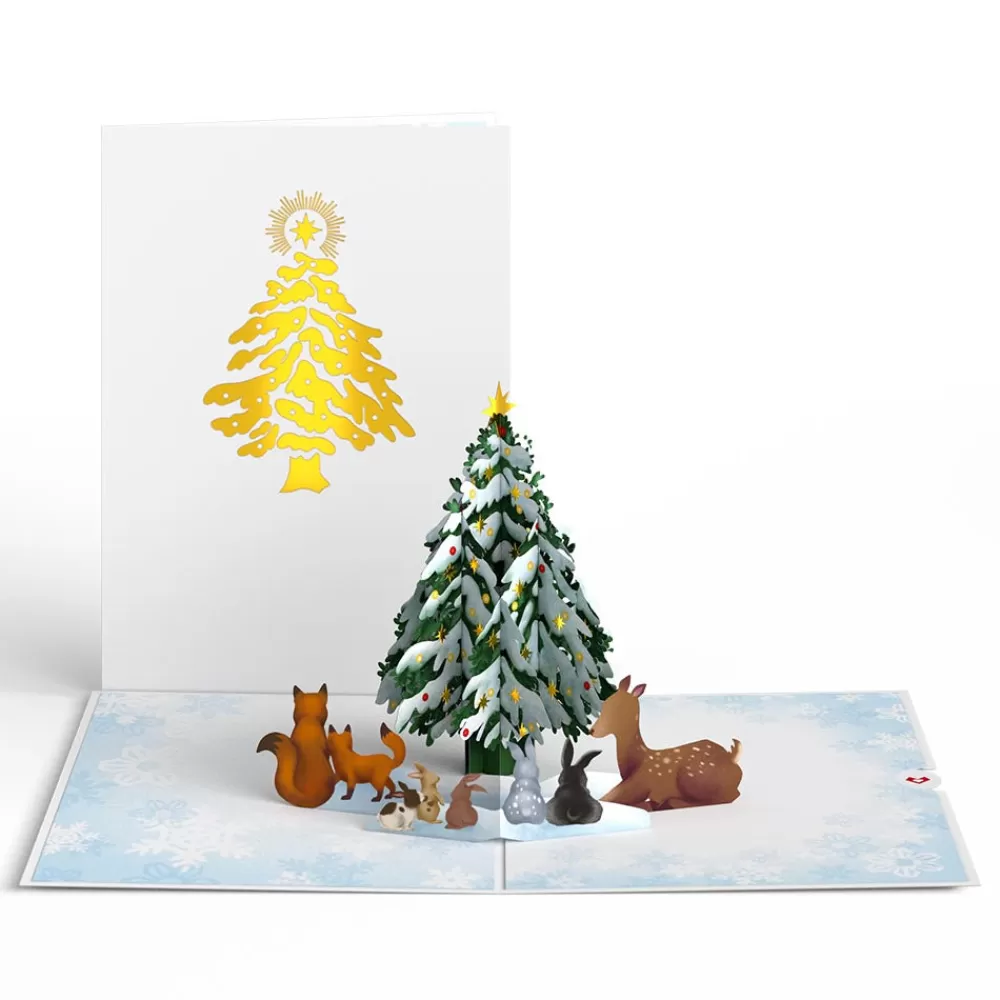 Lovepop Greeting Cards | Christmas 12/25 | Woodland White Christmas Pop-Up Card