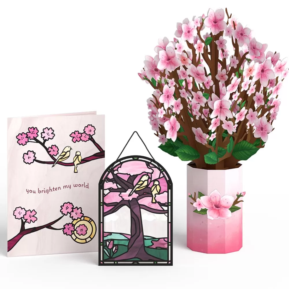 Lovepop Pop-Up Bouquets | Card & Gift Bundles | You Brighten My World Birds Suncatcher Card & Pop-Up Bouquet Bundle