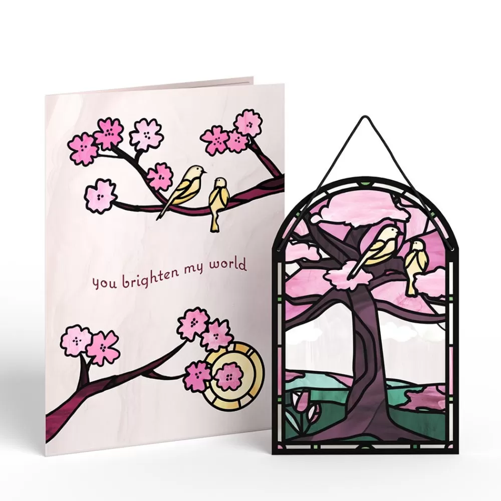 Lovepop Pop-Up Bouquets | Card & Gift Bundles | You Brighten My World Birds Suncatcher Card & Pop-Up Bouquet Bundle