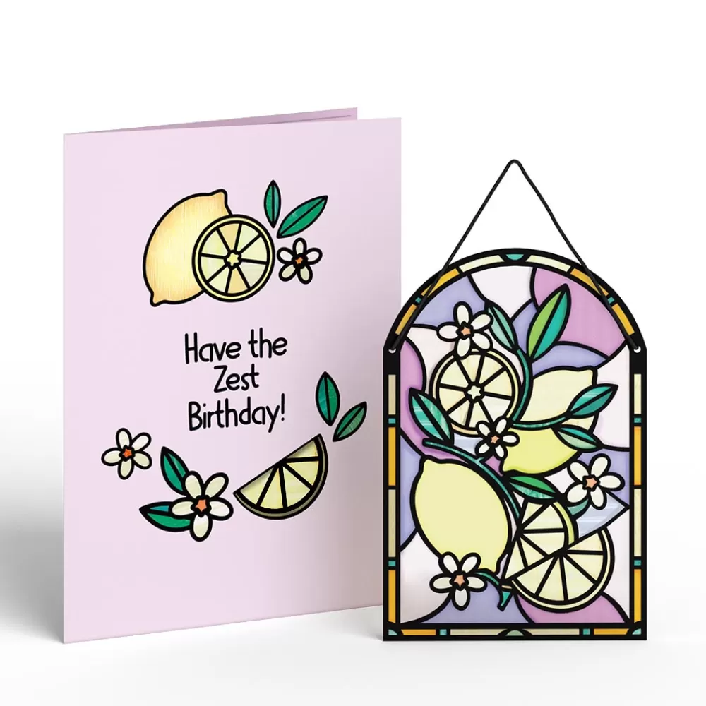 Lovepop Suncatcher Cards | Birthday | Zest Birthday Lemons Suncatcher Card